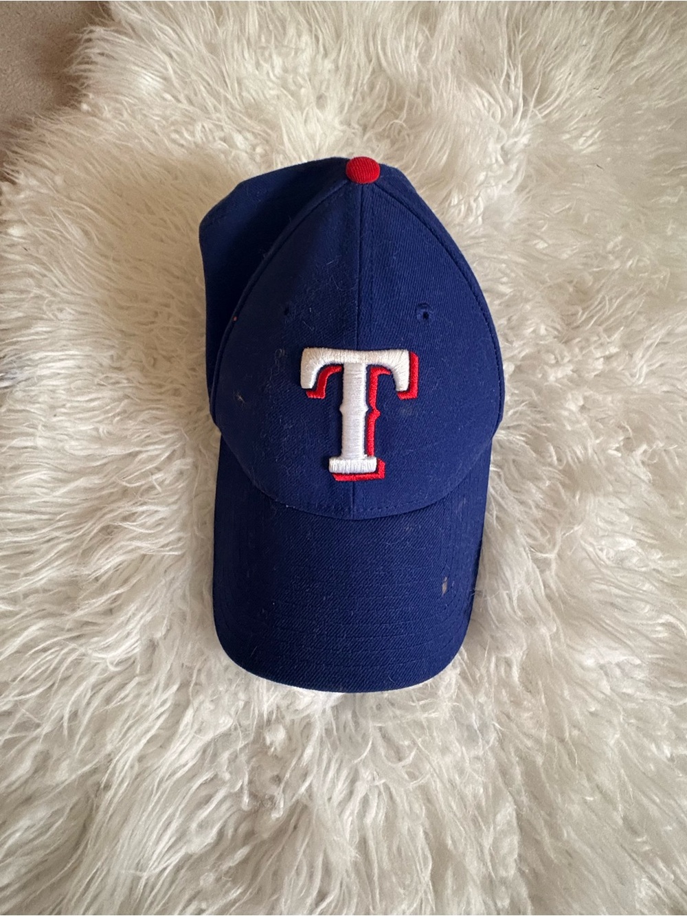Blue Baseball Cap with White & Red 'T' Logo